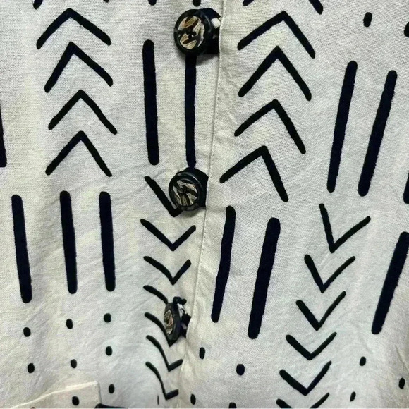 I.T.F. India Black Cream Aztec Print Cotton Reversible Jacket - Women's S/M - Picture 7 of 11